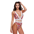 Baci Body White Floral & Lace Teddy M/L koronkowe wykończenie