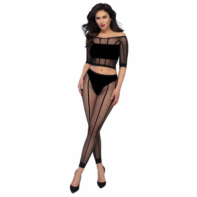 Chilirose CR 4647 Komplet Bezszwowy Top i Legginsy Czarny S/M