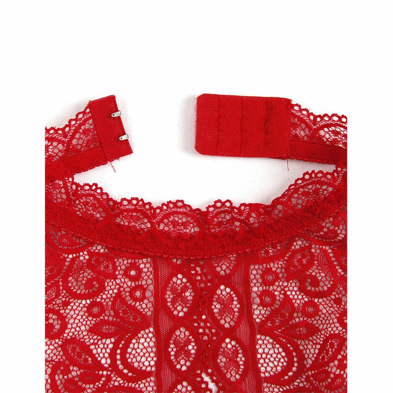 Subblime Body z otwartymi miseczkami czerwony L/XL - elegancka bielizna