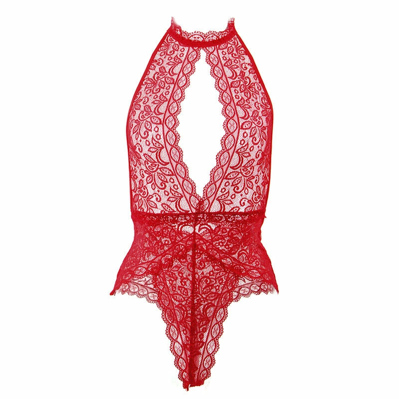 Subblime Body z otwartymi miseczkami czerwony L/XL - elegancka bielizna