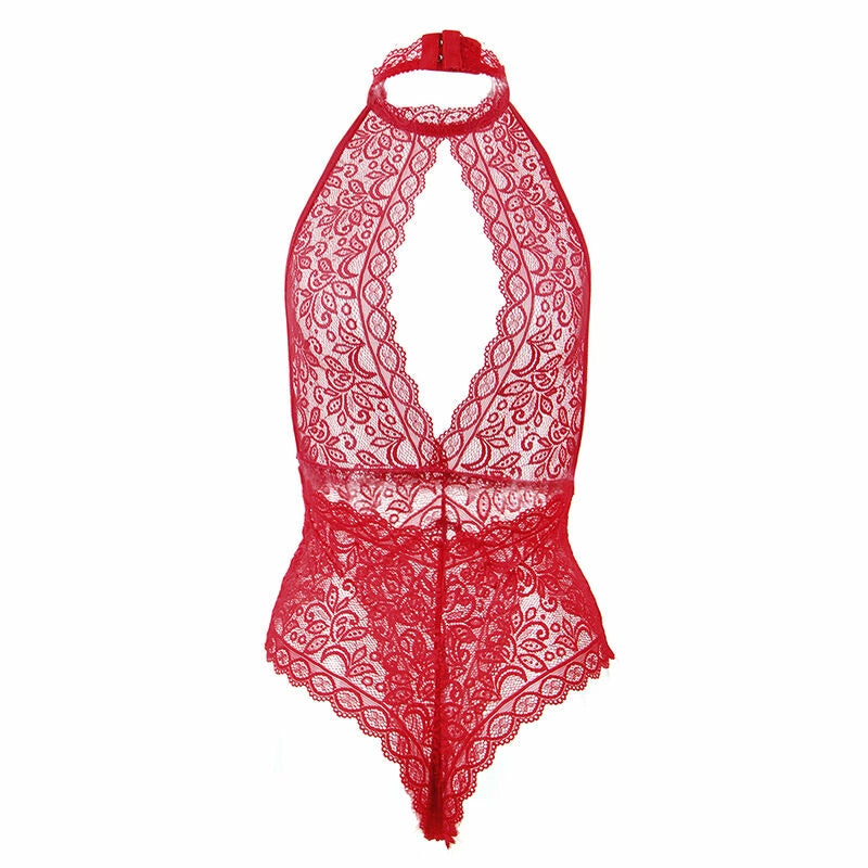 Subblime Body z otwartymi miseczkami czerwony L/XL - elegancka bielizna