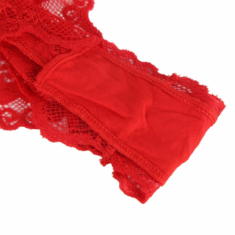 Subblime Sexy Body z Falbankami i Paskiem Czerwony L/XL