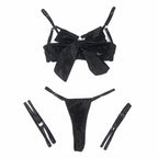 SUBBLIME 955199 Komplet bielizny z regulowaną kokardą czarny S/M