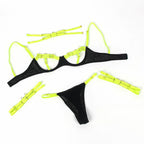 SUBBLIME 955274 Komplet bielizny z naszyjnikiem fluorescencyjny zielony S/M