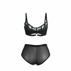 SUBBLIME 955564 Zielony lakierowany biustonosz z siatki L/XL