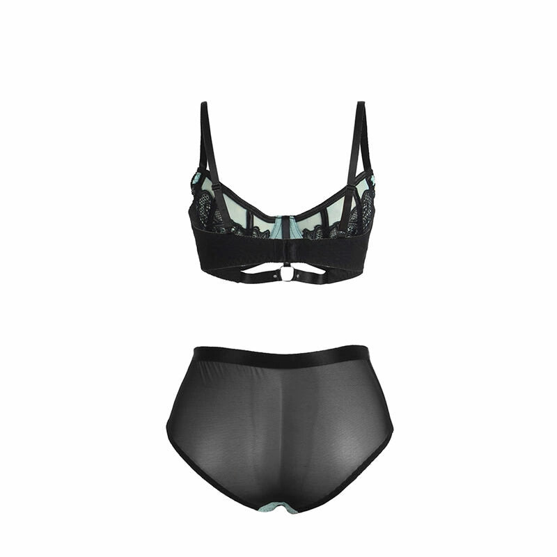 SUBBLIME 955564 Zielony lakierowany biustonosz z siatki L/XL