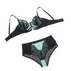 SUBBLIME 955564 Zielony lakierowany biustonosz z siatki L/XL