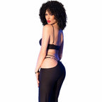 Chilirose CR 4851 Czarny Komplet Top i Legginsy ze Złotymi Akcentami M