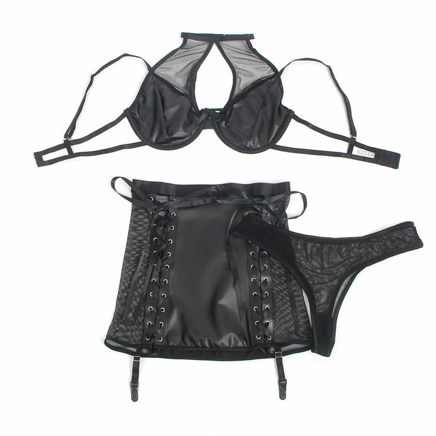 Subblime 957582 Komplet PU Skora i Siatka Czarny S/M z Pasem