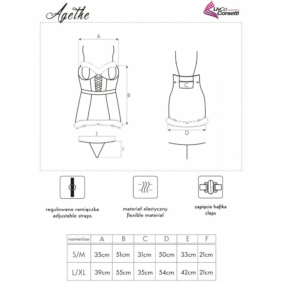 Livco Corsetti Agathe komplet świąteczny L/XL: koszulka, stringi, czapka