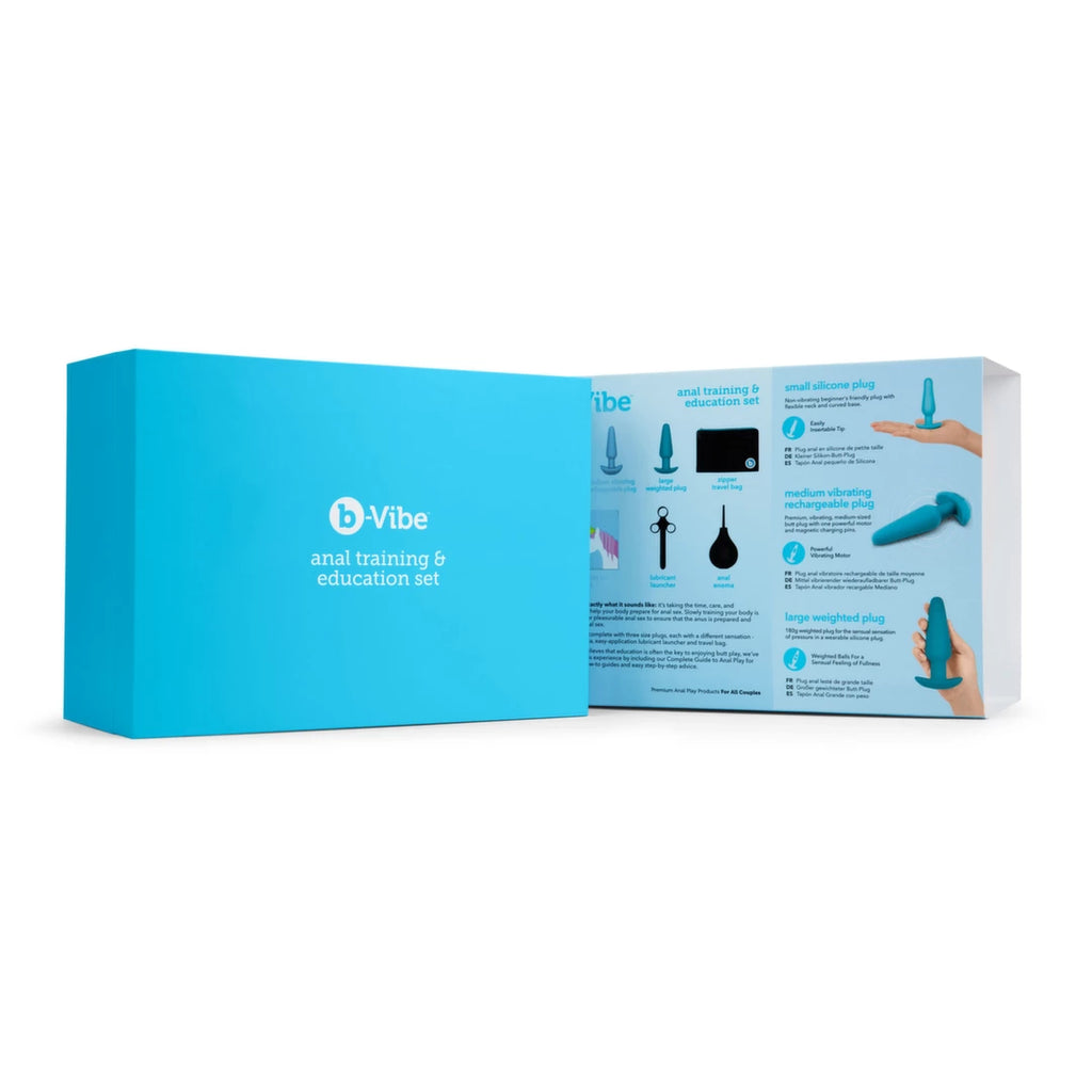b-Vibe Anal Training & Education Set Blue - Kompletny zestaw edukacyjny, silikon