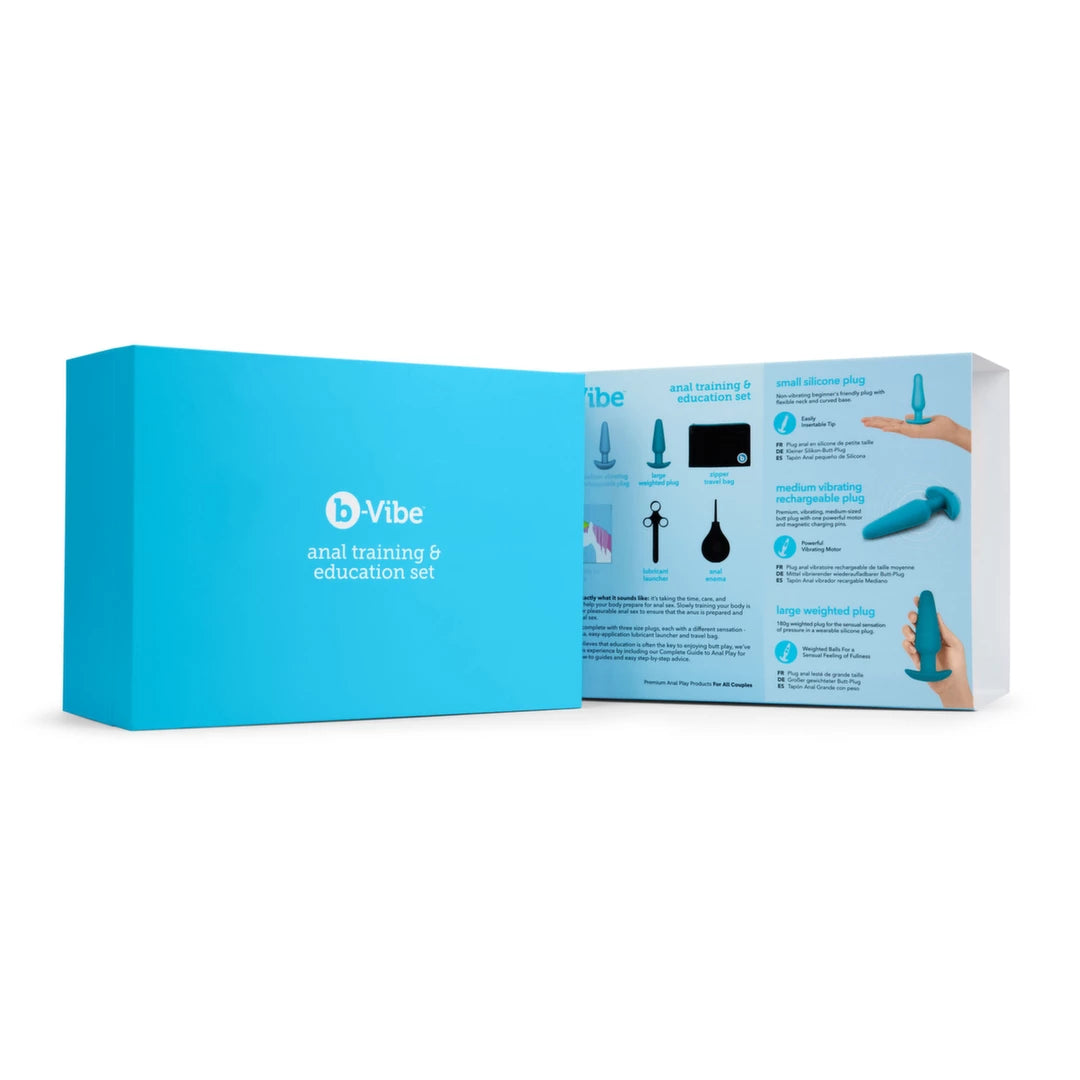 b-Vibe Anal Training & Education Set Blue - Kompletny zestaw edukacyjny, silikon