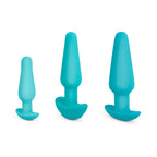 b-Vibe Anal Training & Education Set Blue - Kompletny zestaw edukacyjny, silikon