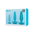 b-Vibe Anal Training & Education Set Blue - Kompletny zestaw edukacyjny, silikon
