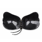 Bye Bra Lace-It Bra C Czarny - Samonośny biustonosz z wiązaniem