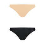 Bye Bra Invisible Brazilian majtki bezszwowe Nude + Black XXL 2 szt.