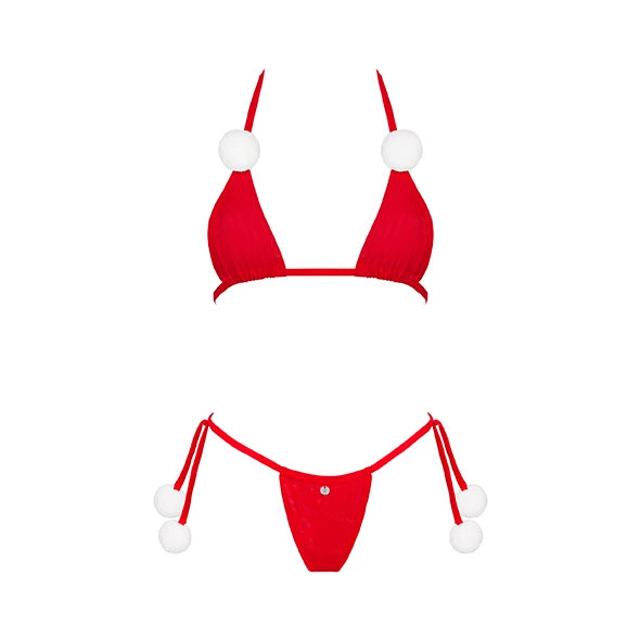 Obsessive Bobble Girl komplet świąteczny czerwony One Size pompony