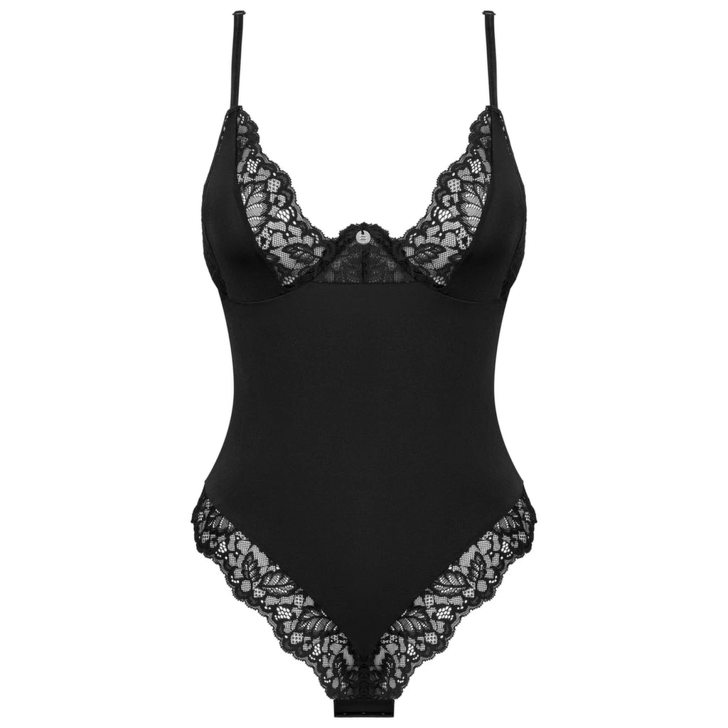 Obsessive Bellastia Body czarne XS/S - regulowane, z koronką