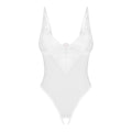 Obsessive Alissium Body białe M/L z otwartą strefą i koronką