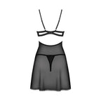 Obsessive Nutris Babydoll XL/2XL - komplet koszulka i stringi, koronka