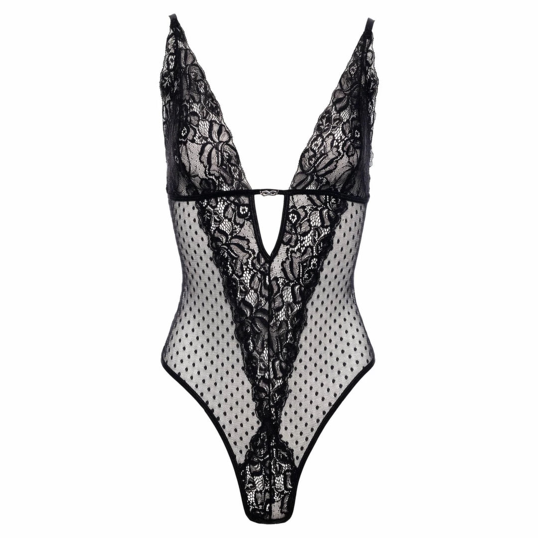 Christine Body Dewi Black z koronką i otwartą konstrukcją, rozmiar L/XL