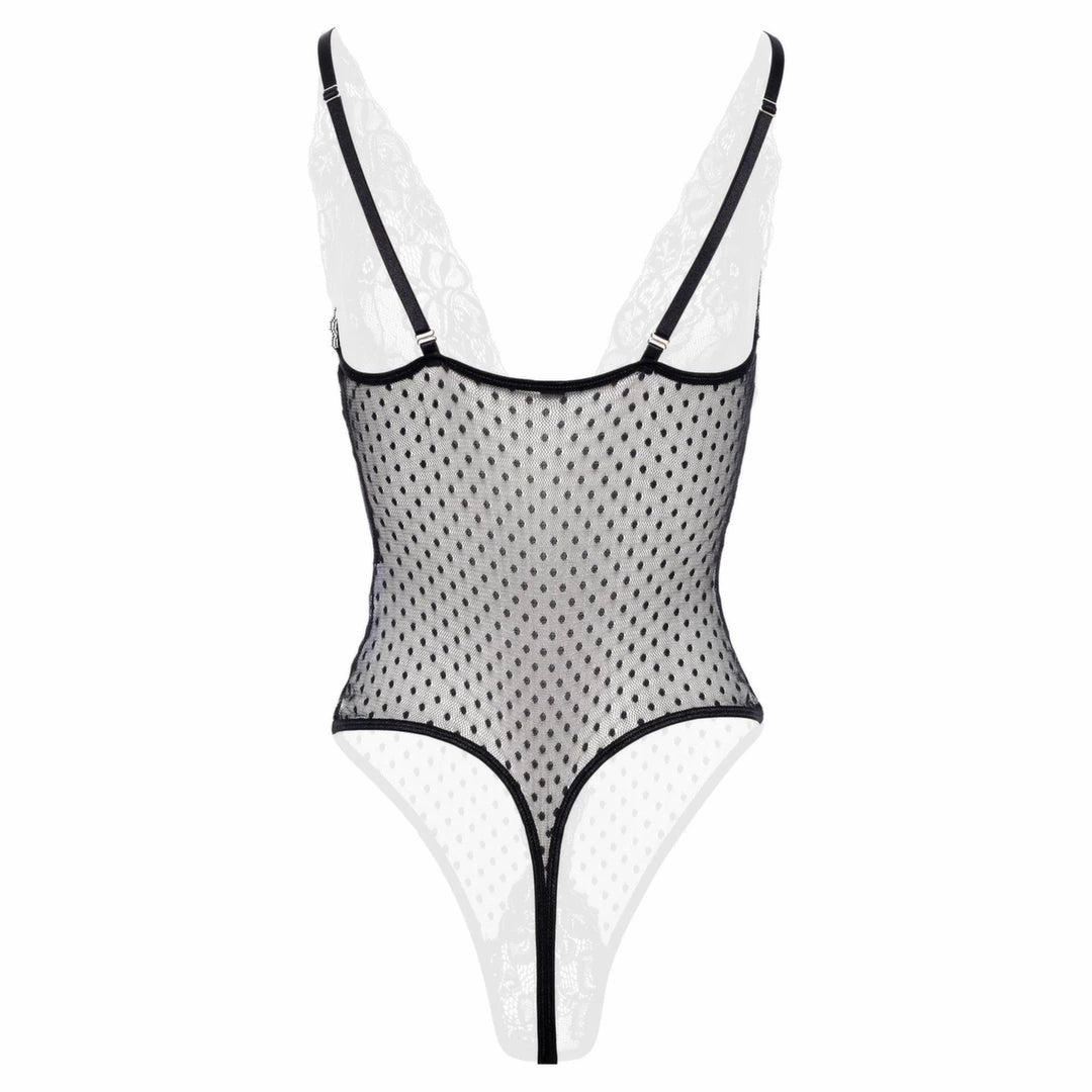 Christine Body Dewi Black z koronką i otwartą konstrukcją, rozmiar L/XL