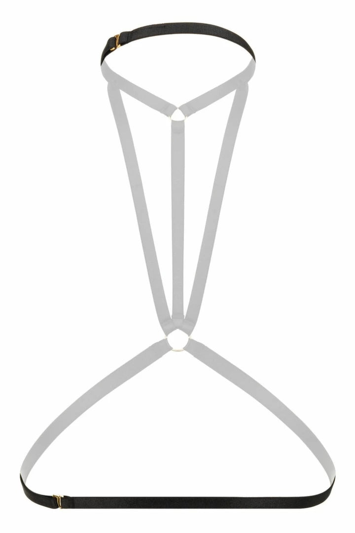Obsession Strappy Harness Bralette Black - modny biustonosz z paskami