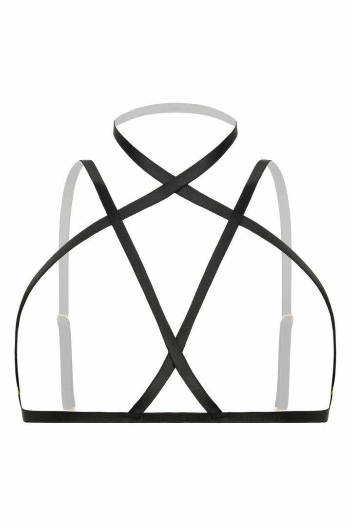 Strappy Fia Harness Bralette czarny - regulowany biustonosz z paskow