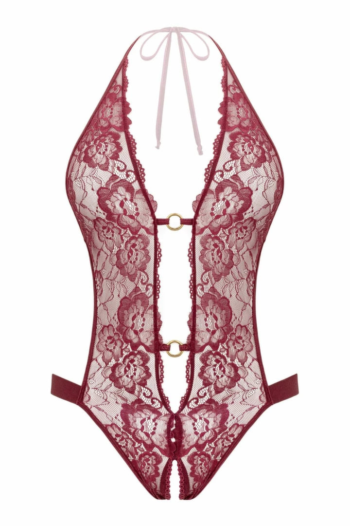 Christine Body Basic Instinct koronkowy z ozdobnymi detalami złota L/XL