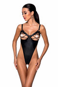 Passion Celine Body Black - regulowany model z ekoskory, otwarty kroj
