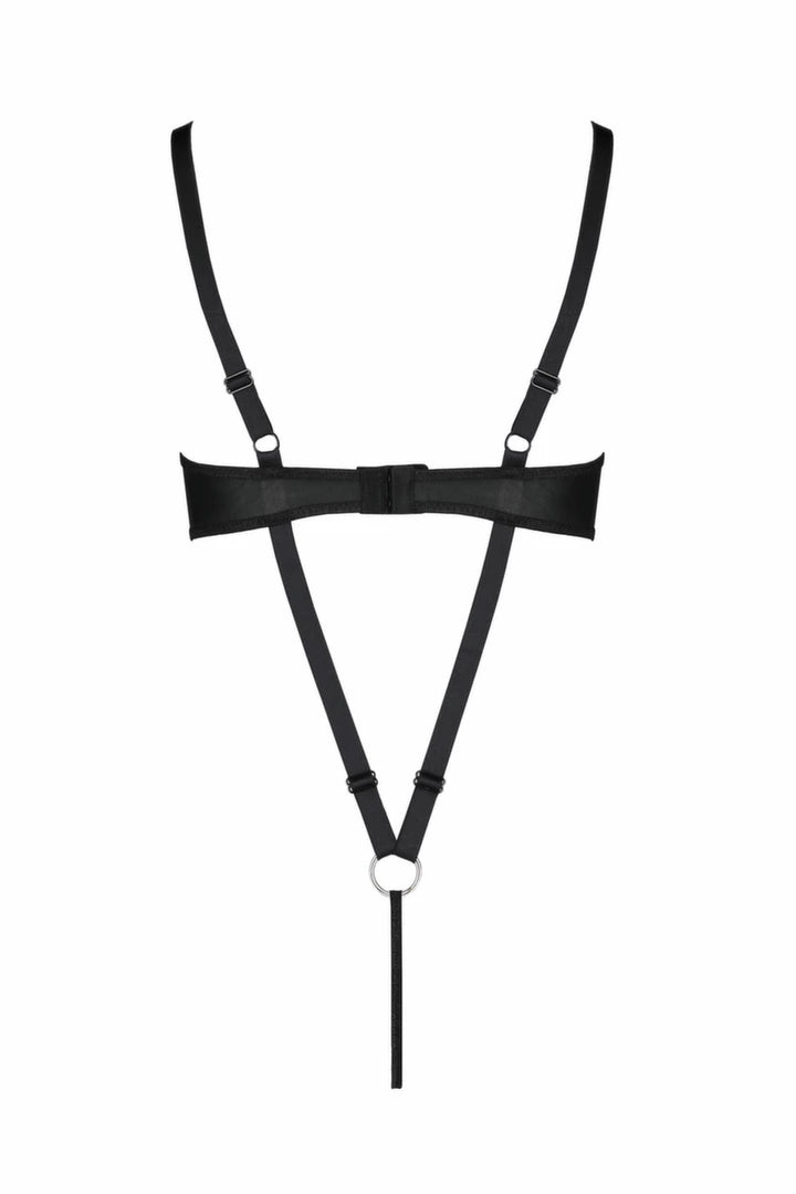 Passion Celine Body Black - regulowany model z ekoskory, otwarty kroj