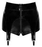 Noir Handmade F182 Majtki z wysokim stanem i szelkami czarne L