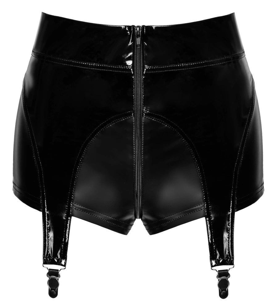 Noir Handmade F182 Majtki z wysokim stanem i szelkami czarne L