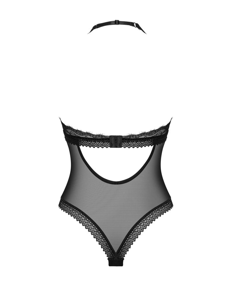 Obsessive Medilla Body czarne siateczkowe z koronką M/L regulowane