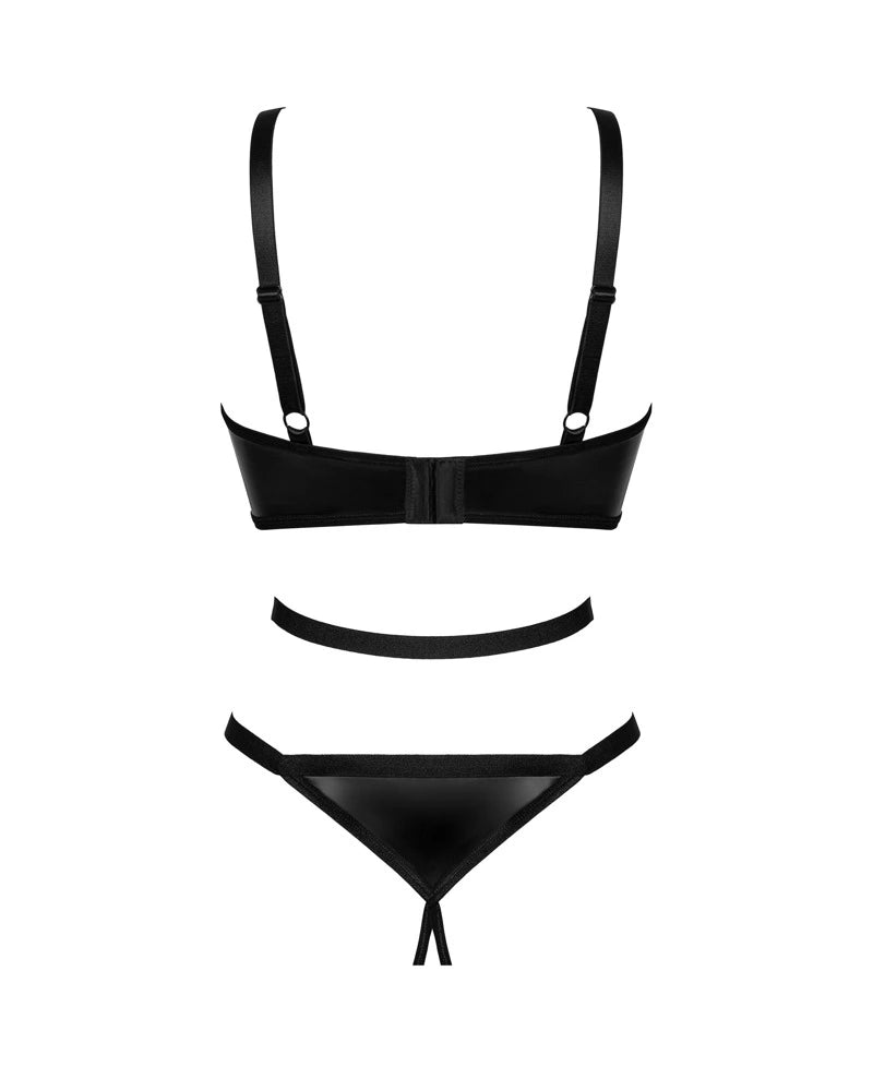 Obsessive Armares Body czarne XL/2XL elastyczne paski wet look