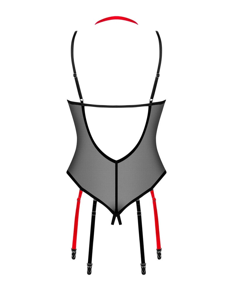 Obsessive Glandez Body M/L z paskami do pończoch połprzezroczyste