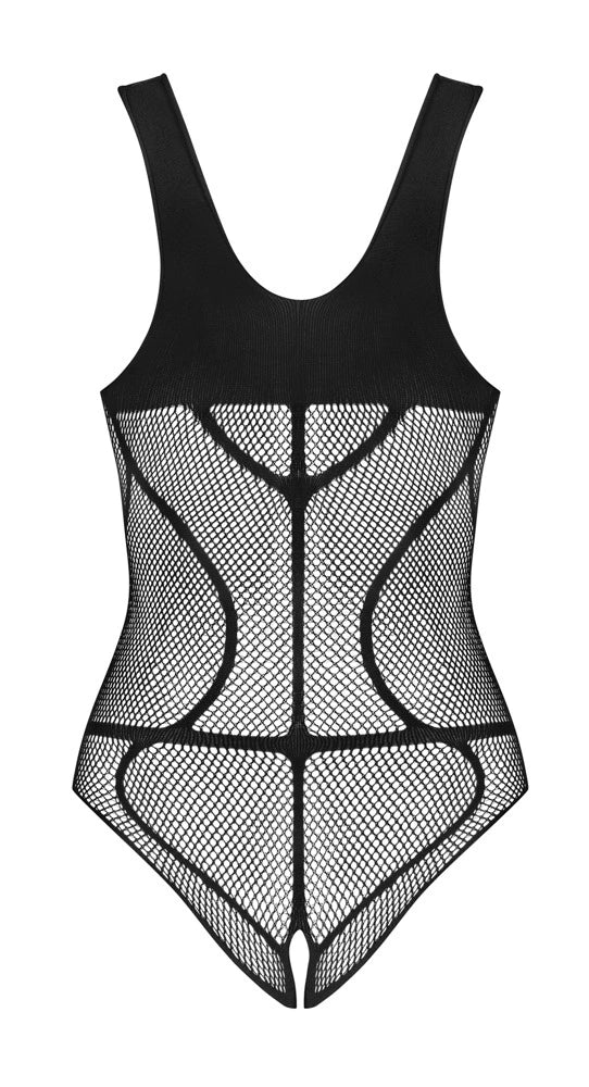 Obsessive Body B336 Czarna Siatkowana Konstrukcja Bez Strefy Krokowej S-L