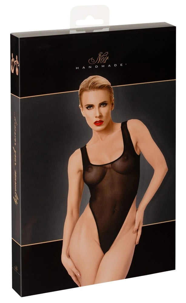 Noir Body Powernet Czarne XL - Połprzezroczysty, Wycięty Kroj