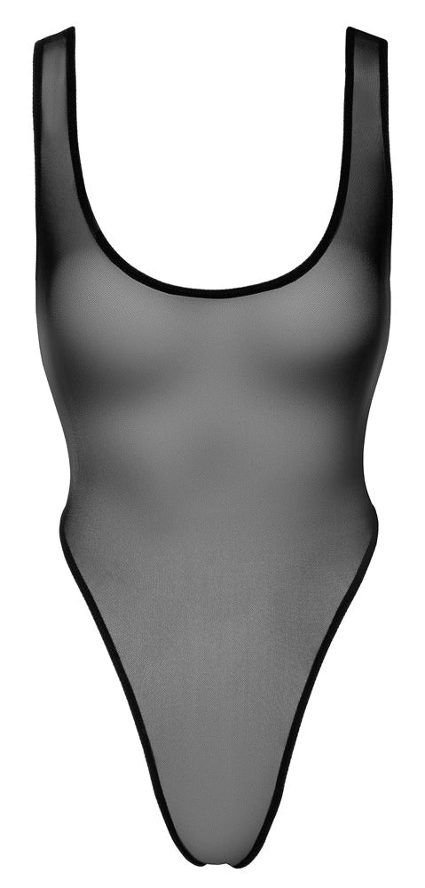 Noir Body Powernet Czarne XL - Połprzezroczysty, Wycięty Kroj