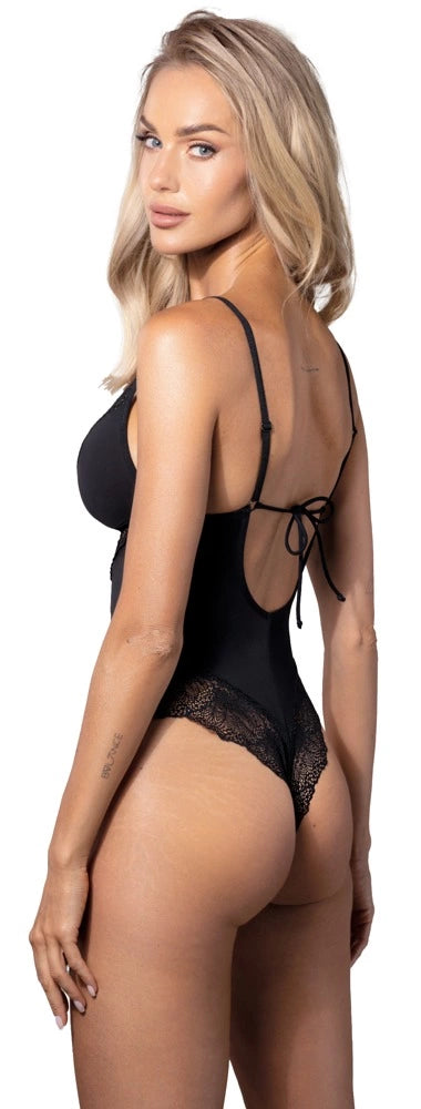 Obsessive Lobellis Body XL/2XL Czarne Koronkowe Regulowane