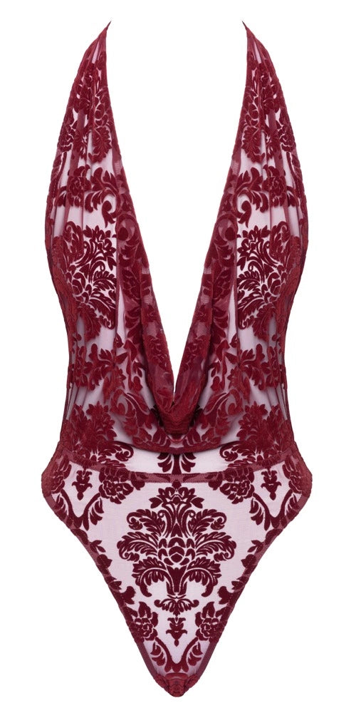 Noir Handmade Body Kink Royal czerwień welurowy wzor S