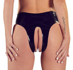 Late X Majtki Lateksowe Open-Crotch Czarny S-L Anatomiczne
