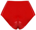 LateX Majtki Lateksowe Czerwone z Elementem Zewnętrznym 15 cm S