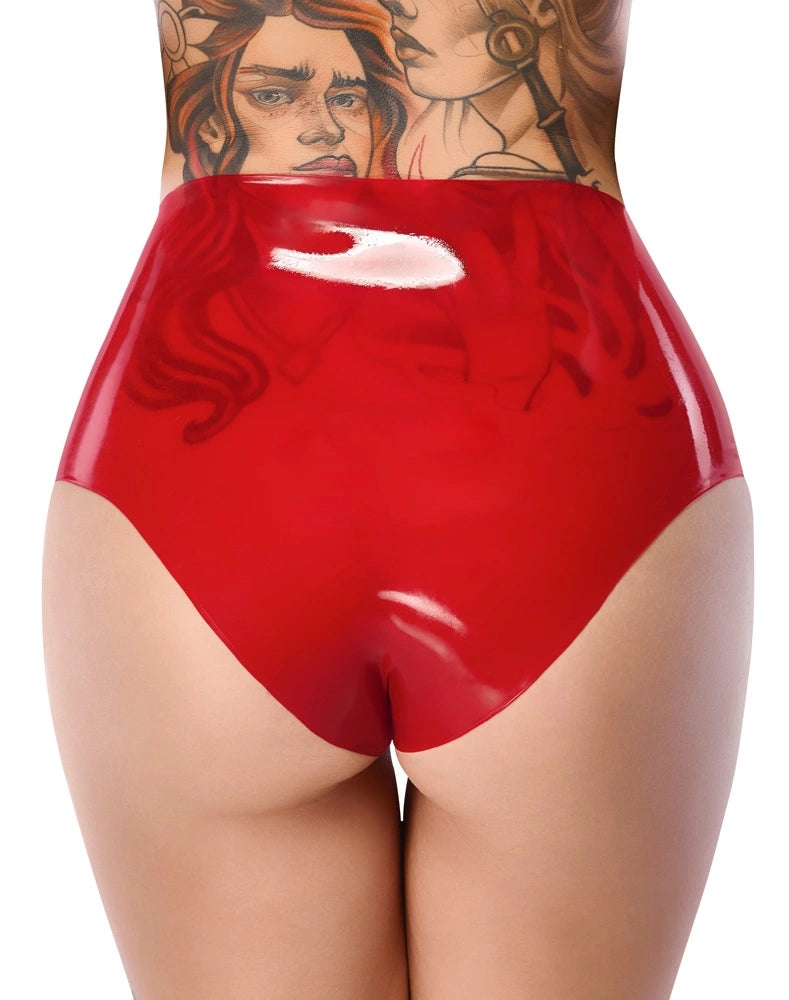 LateX Majtki Lateksowe Czerwone z Elementem Zewnętrznym 15 cm S