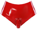 LateX Czerwone Majtki Lateksowe z Elementem Zewnętrznym 15cm L