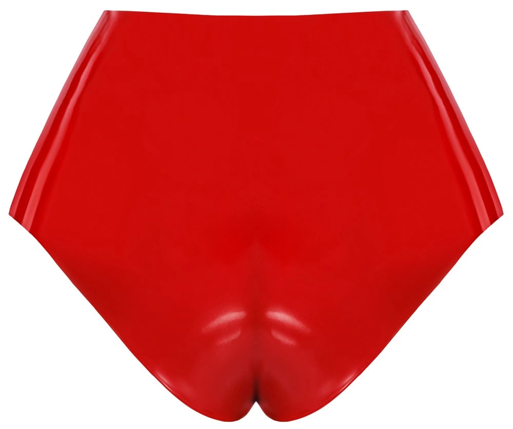 LateX Majtki lateksowe czerwone z elementem zewnętrznym 15 cm 2XL