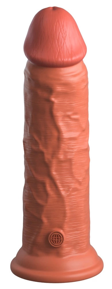 King Cock Elite Wibrator Silikonowy 20 cm z Pilotem i Przyssawką Ciemny