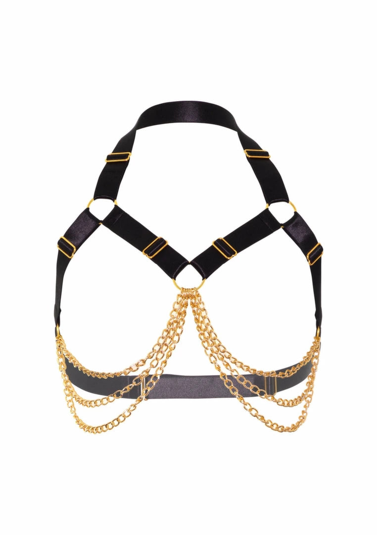 Luxury Chain Bra złoty biustonosz łańcuszkowy ozdobny uniwersalny
