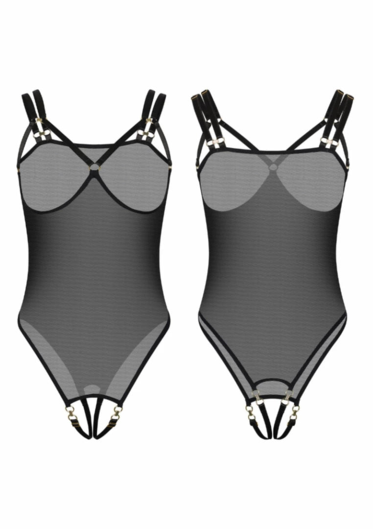 Kinky Diva Piquant Body Insane Sexy Collection bez miseczek i otwarty krok czarny