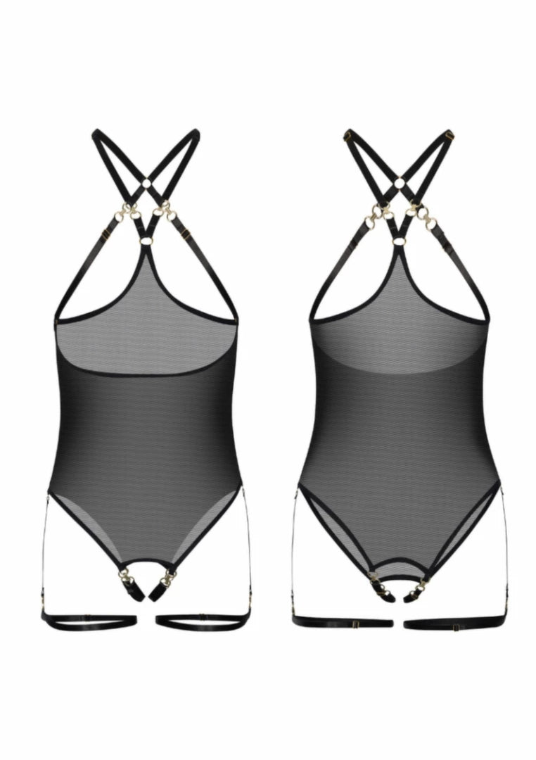 Kinky Diva Risque Cupless & Crotchless Body - nowoczesne body z regulowanymi paskami